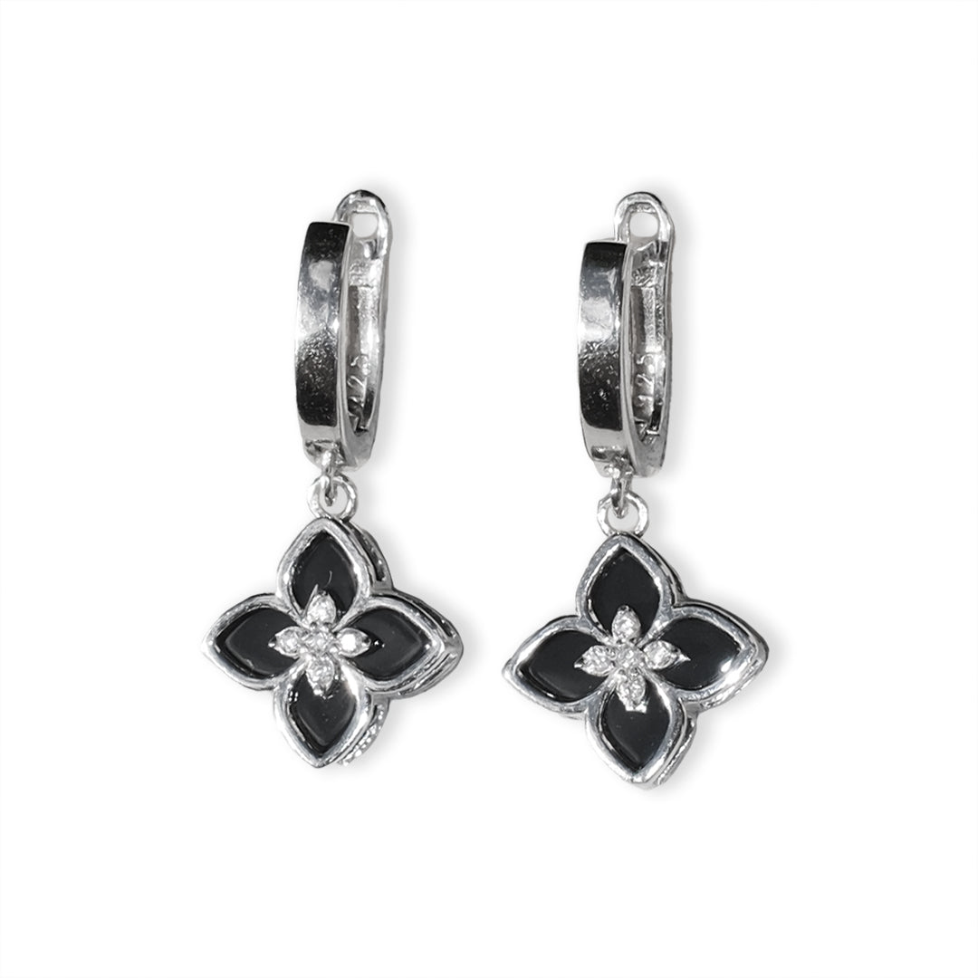 Queen Black Onyx huggie earrings