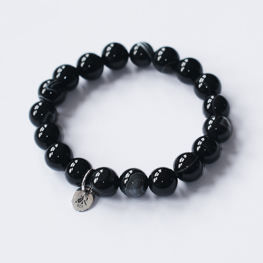 Black Agate Stretch Bracelet