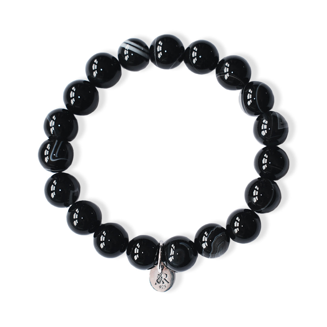 Black Agate Stretch Bracelet