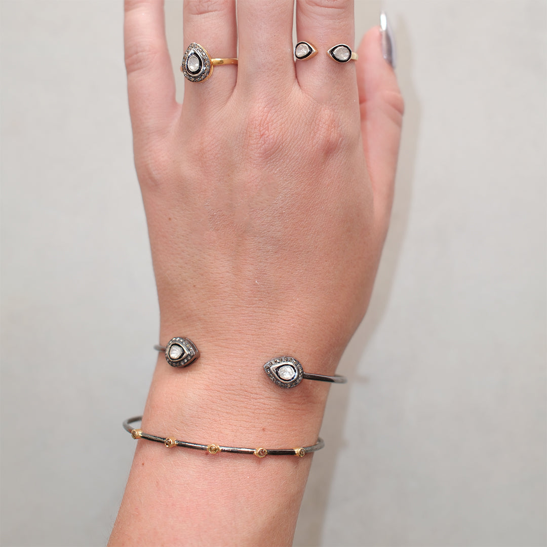 Diamond Mini Dot Torque Bangle