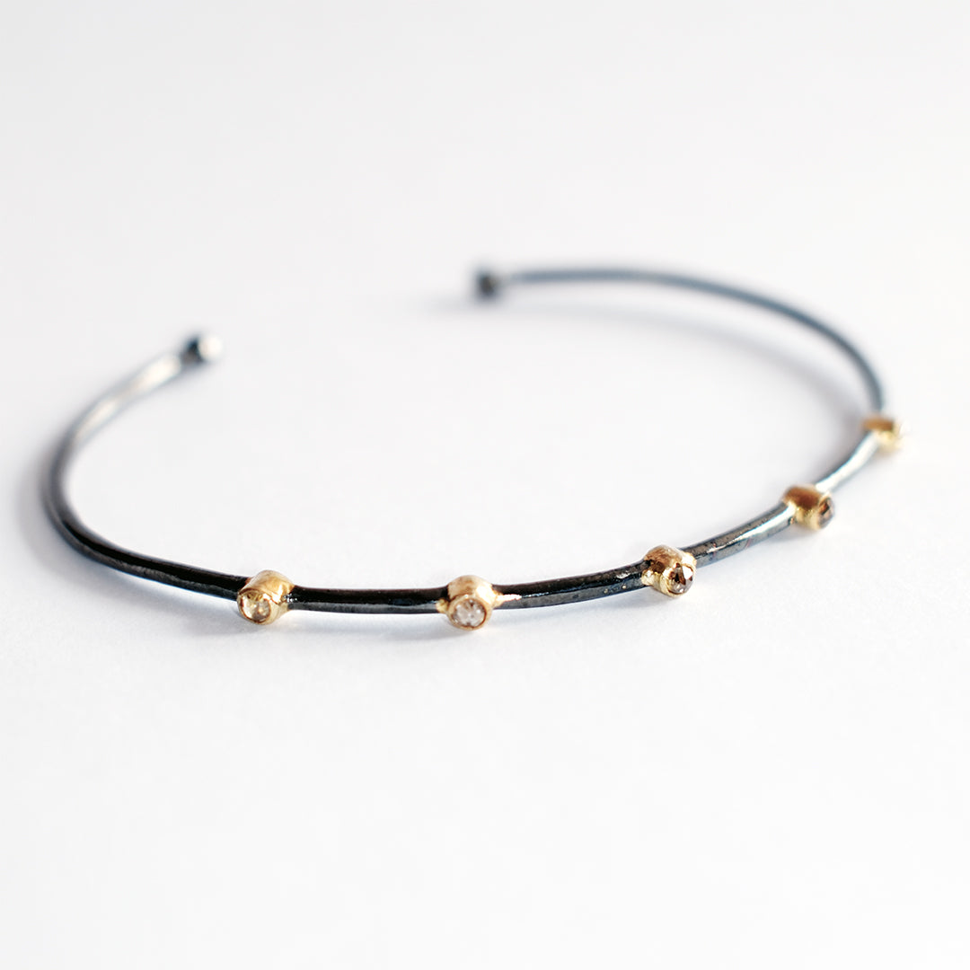 Diamond Mini Dot Torque Bangle
