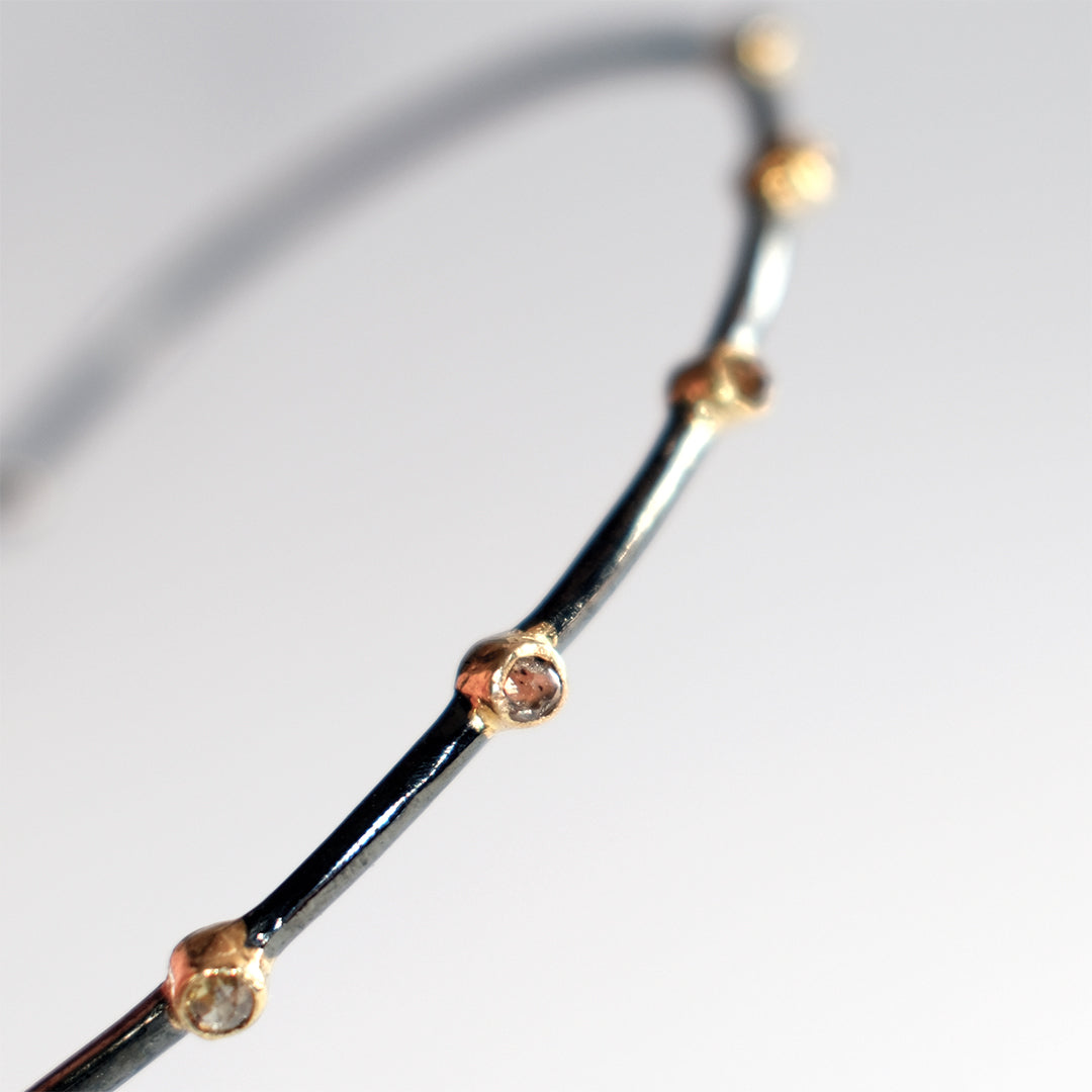 Diamond Mini Dot Torque Bangle