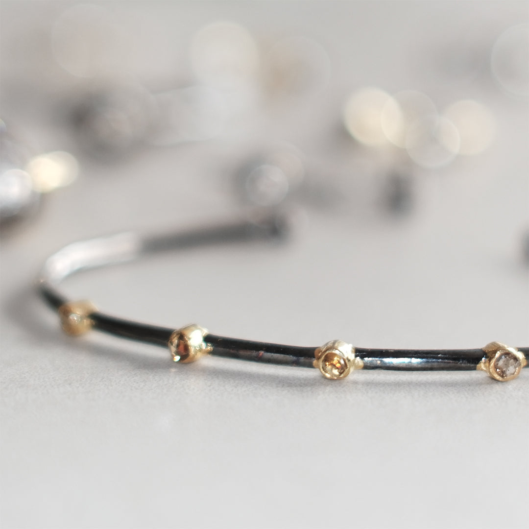 Diamond Mini Dot Torque Bangle