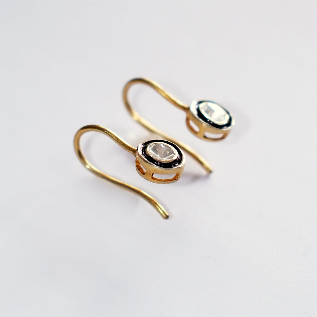 Diamond Droplet Earrings gold
