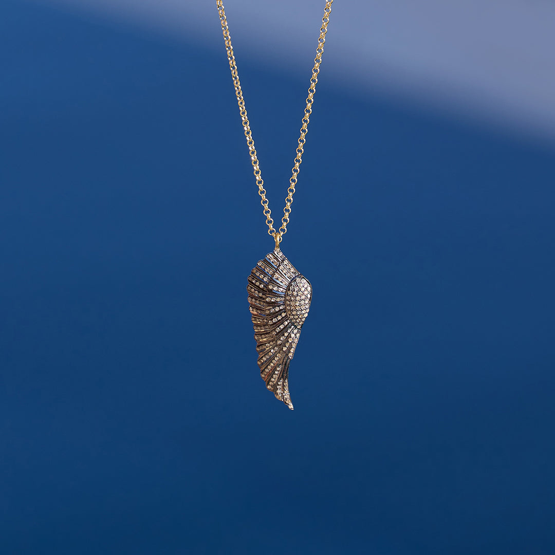 Diamond Large Angel Wing Necklace