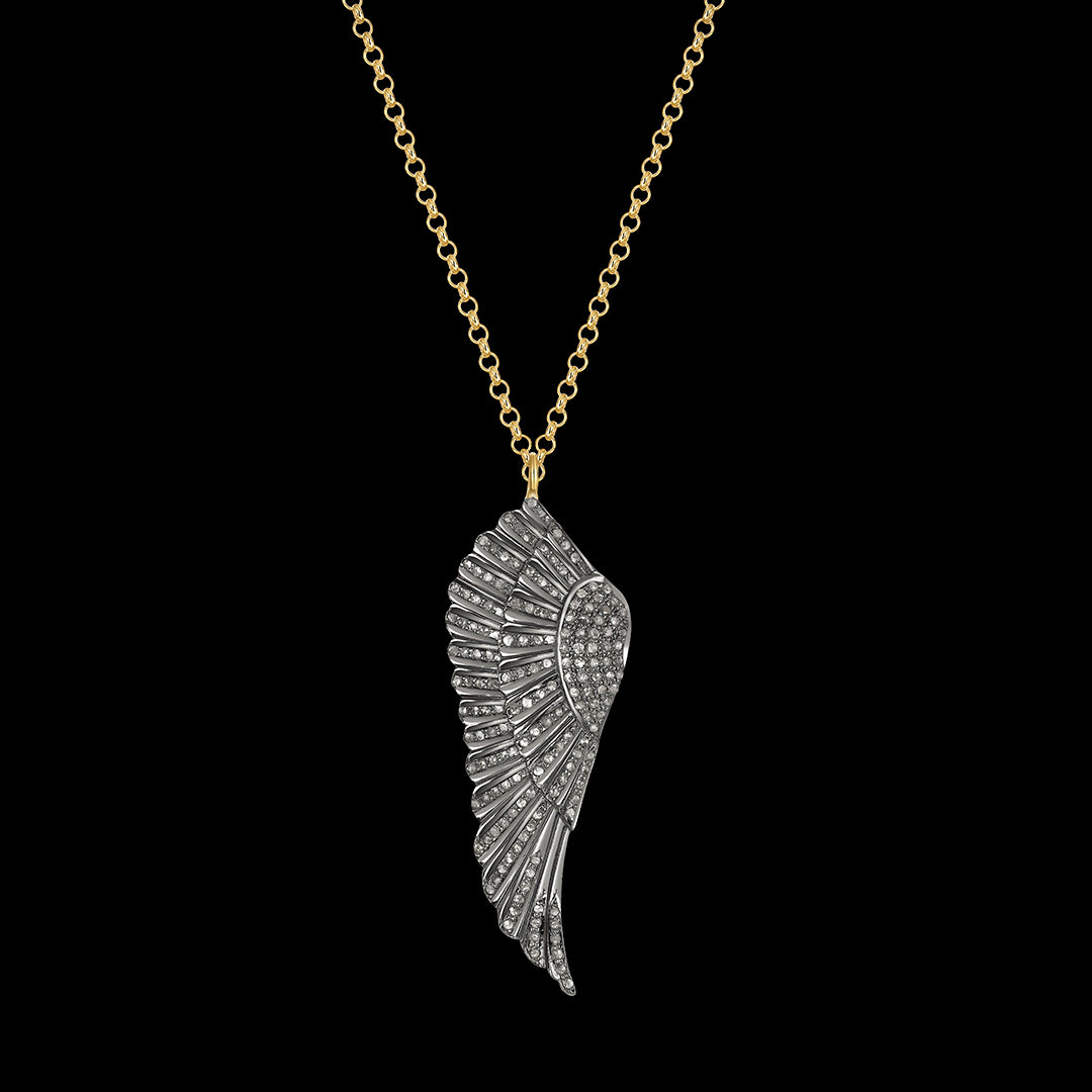 Diamond Large Angel Wing Necklace
