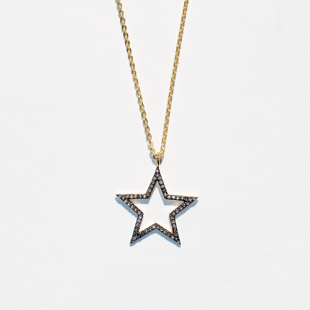 Diamond Open Star Necklace