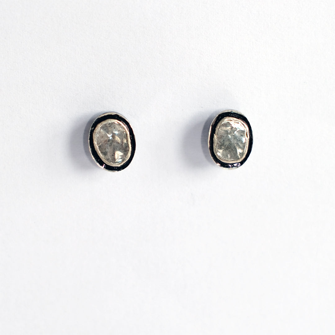 Diamond Stud Earrings silver