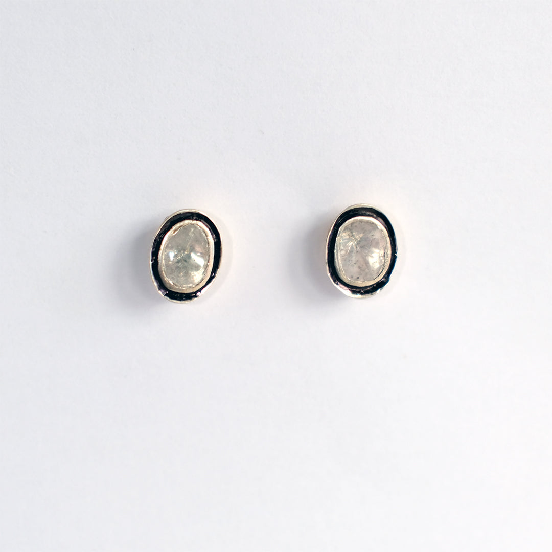 Diamond Stud Earrings silver