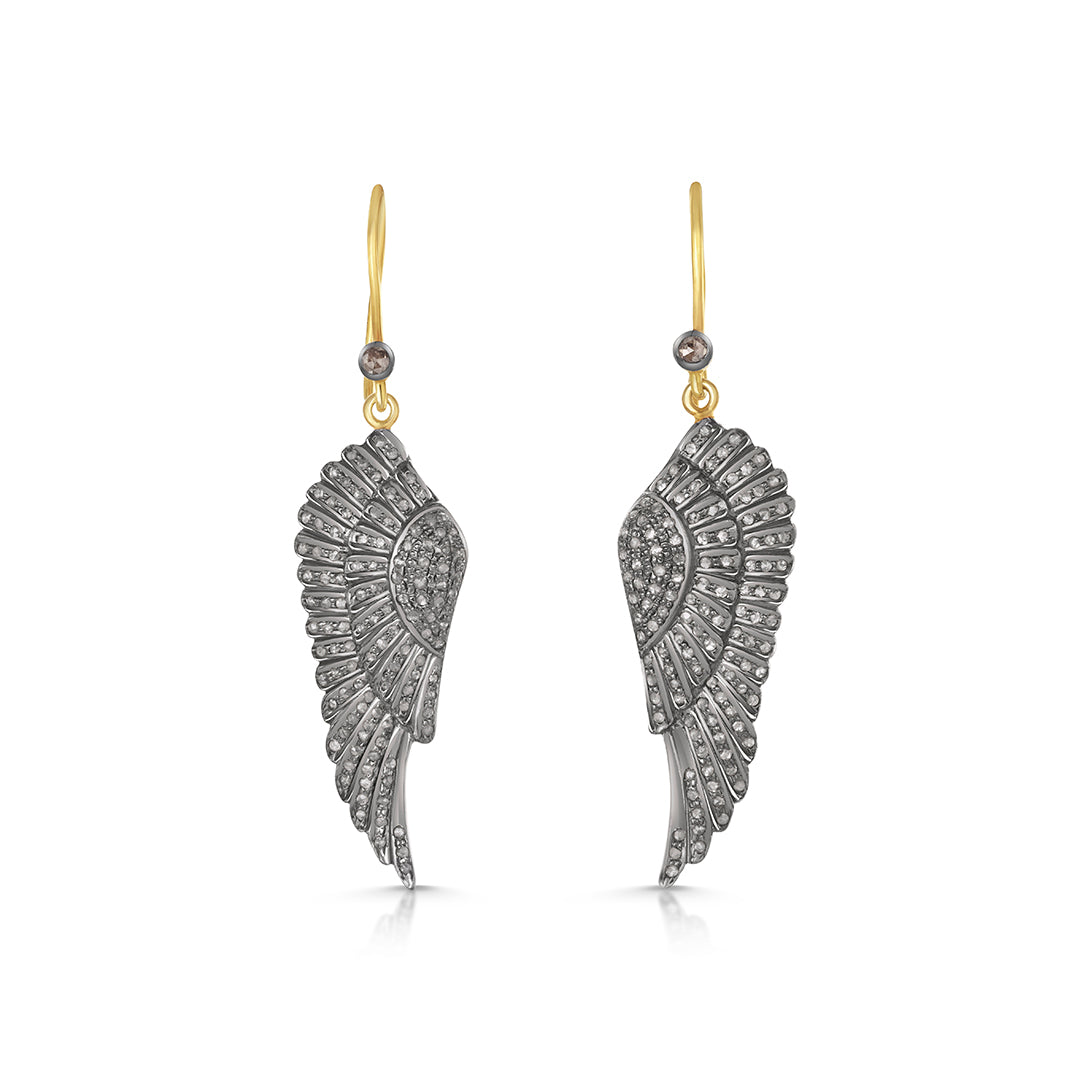 Diamond Small Angel Wing Earrings