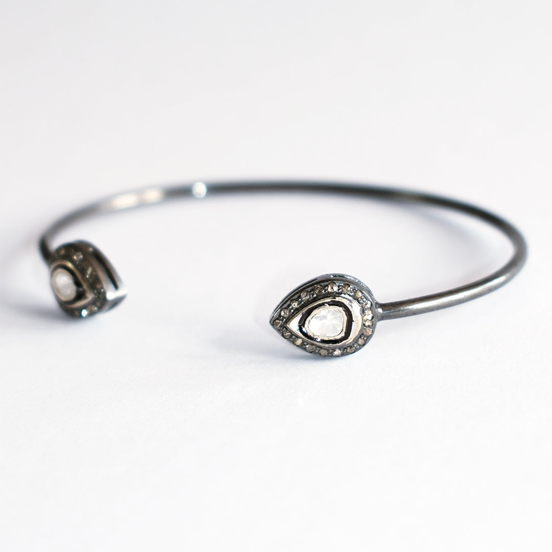 Diamond Teardrop Torque Bangle