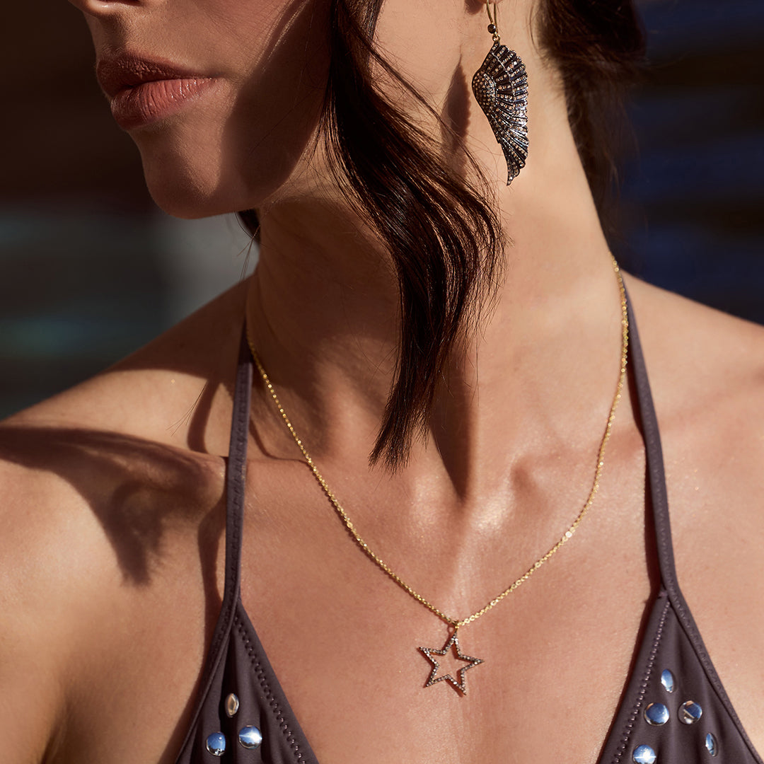Diamond Open Star Necklace