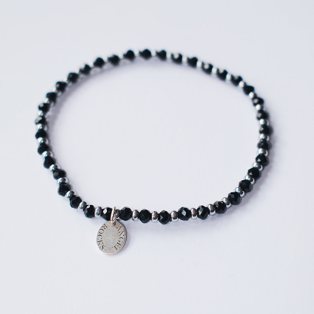Eclipse Stretch Bracelet - Black & Silver