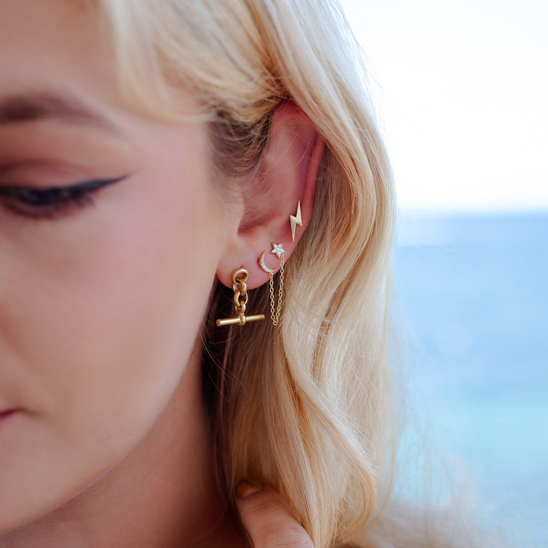 Gold T-Bar earrings