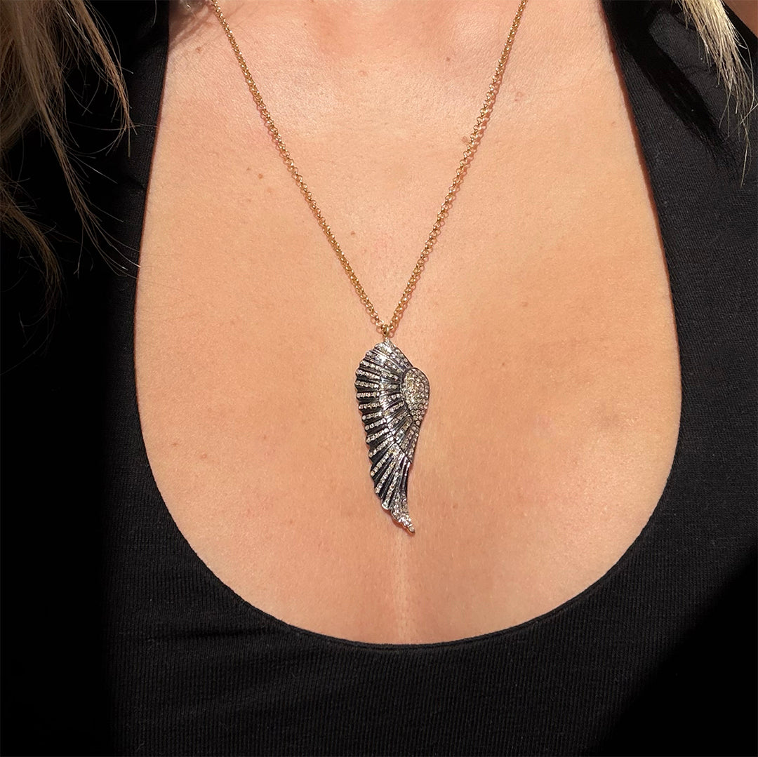 Diamond Large Angel Wing Necklace