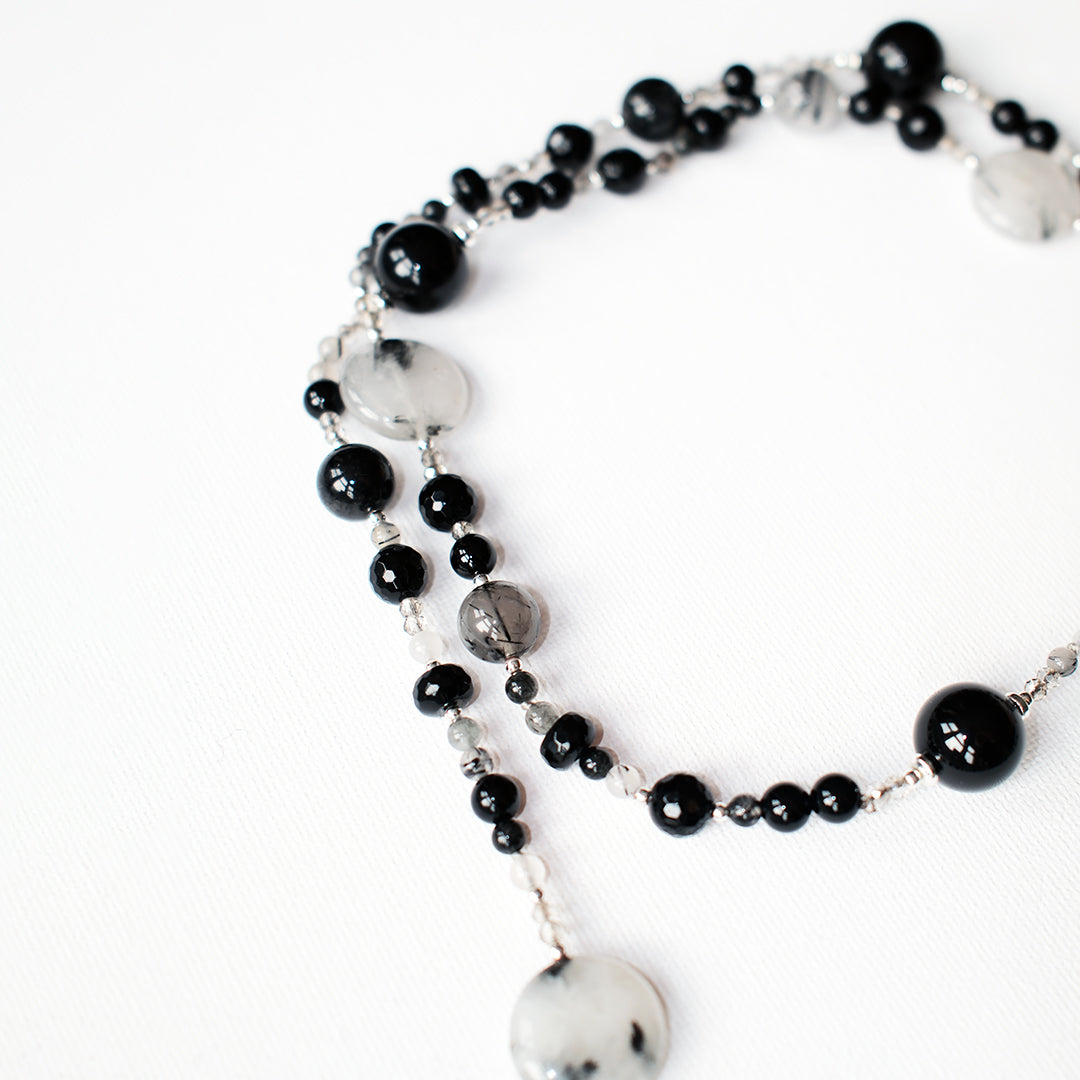 Long Multi Crystal Necklace
