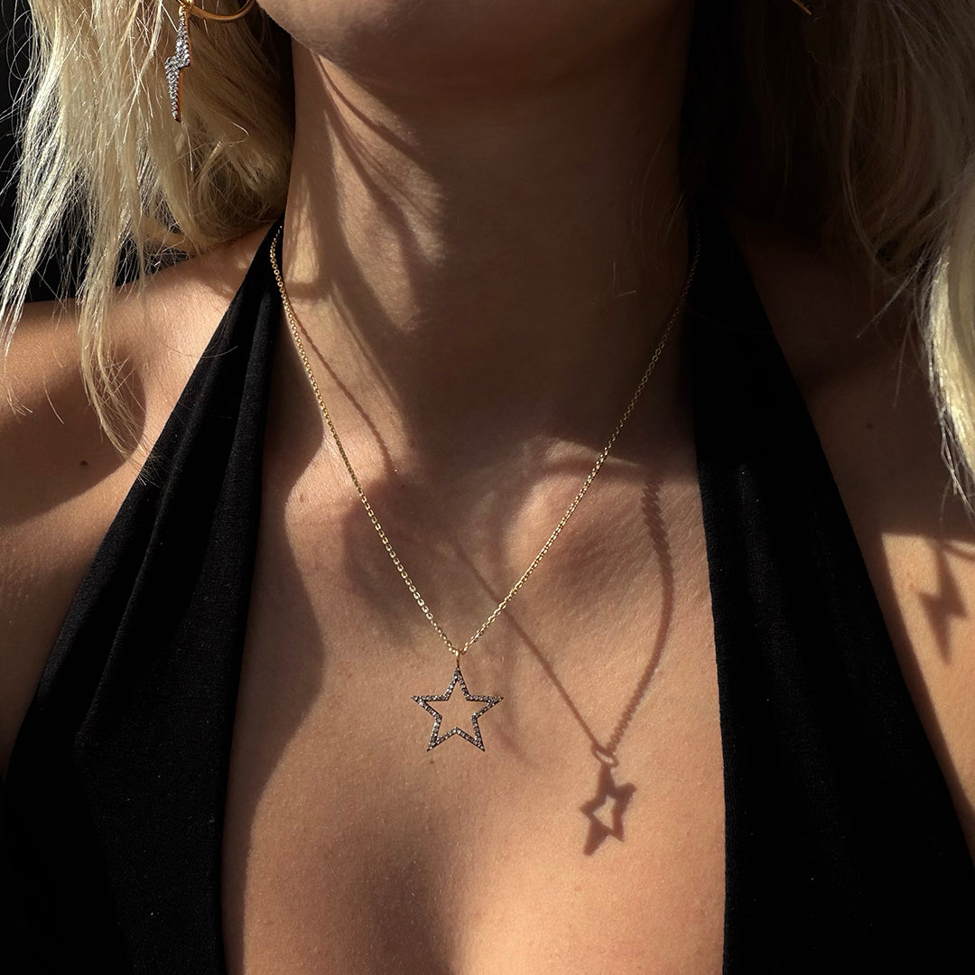Diamond Open Star Necklace