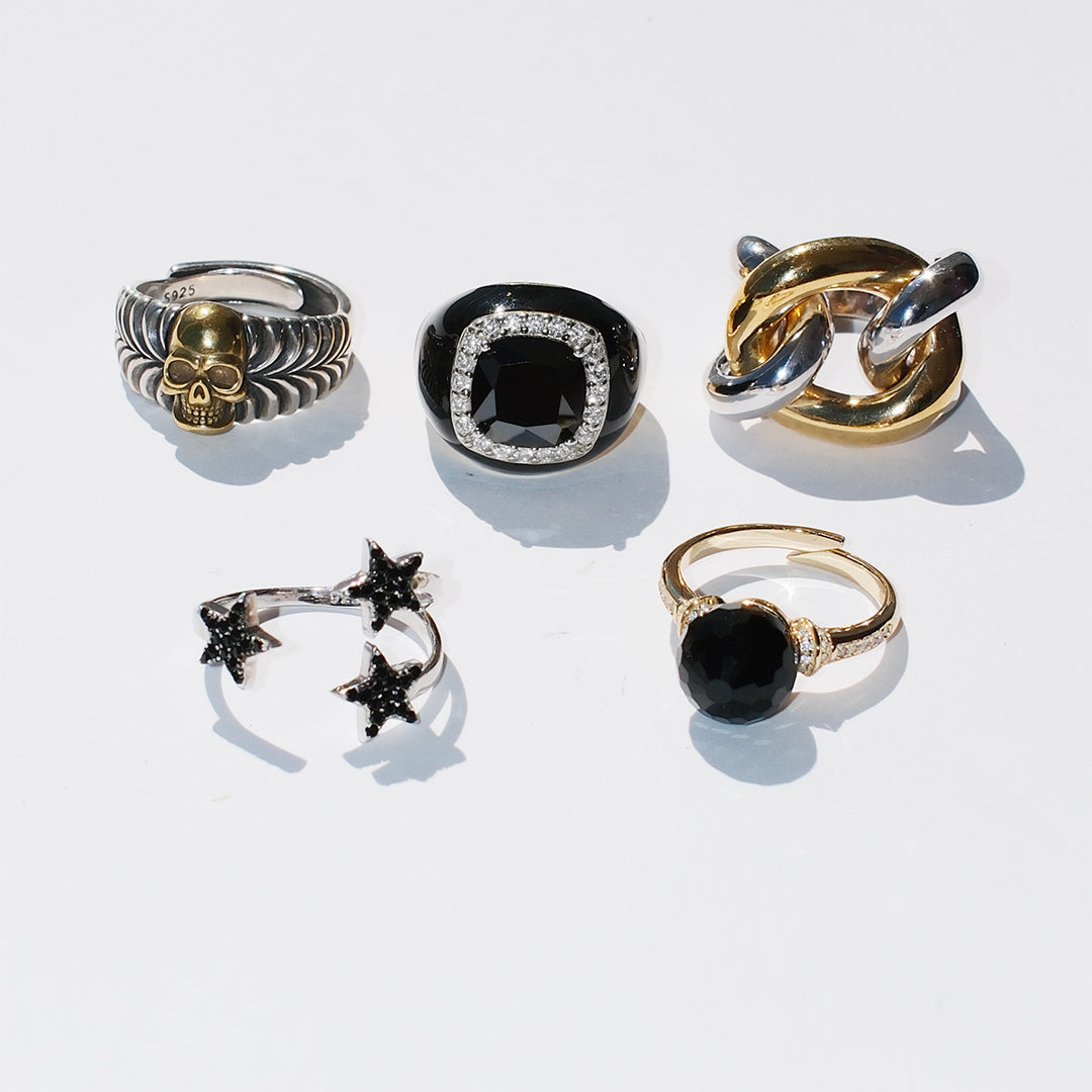 Eclipse bling ring black & silver