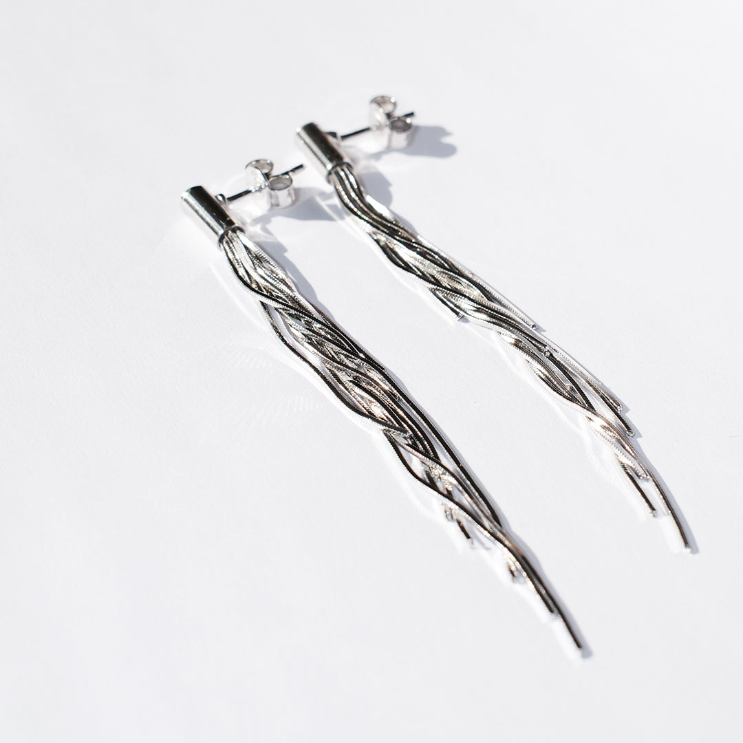 Silver Waterfall Earrings