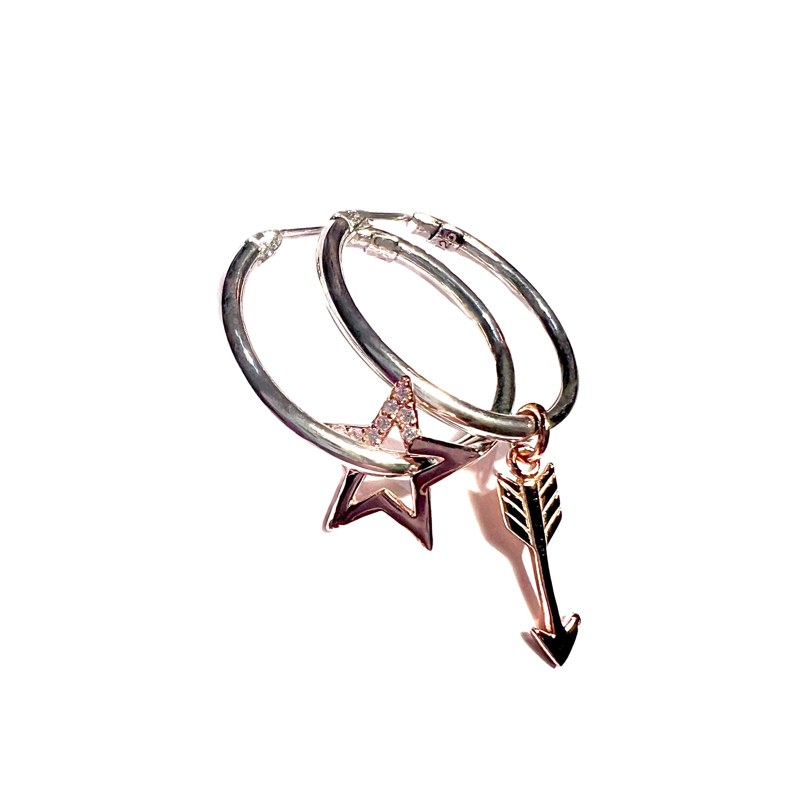 Small Hoops Silver - ‘Star Struck rose gold’