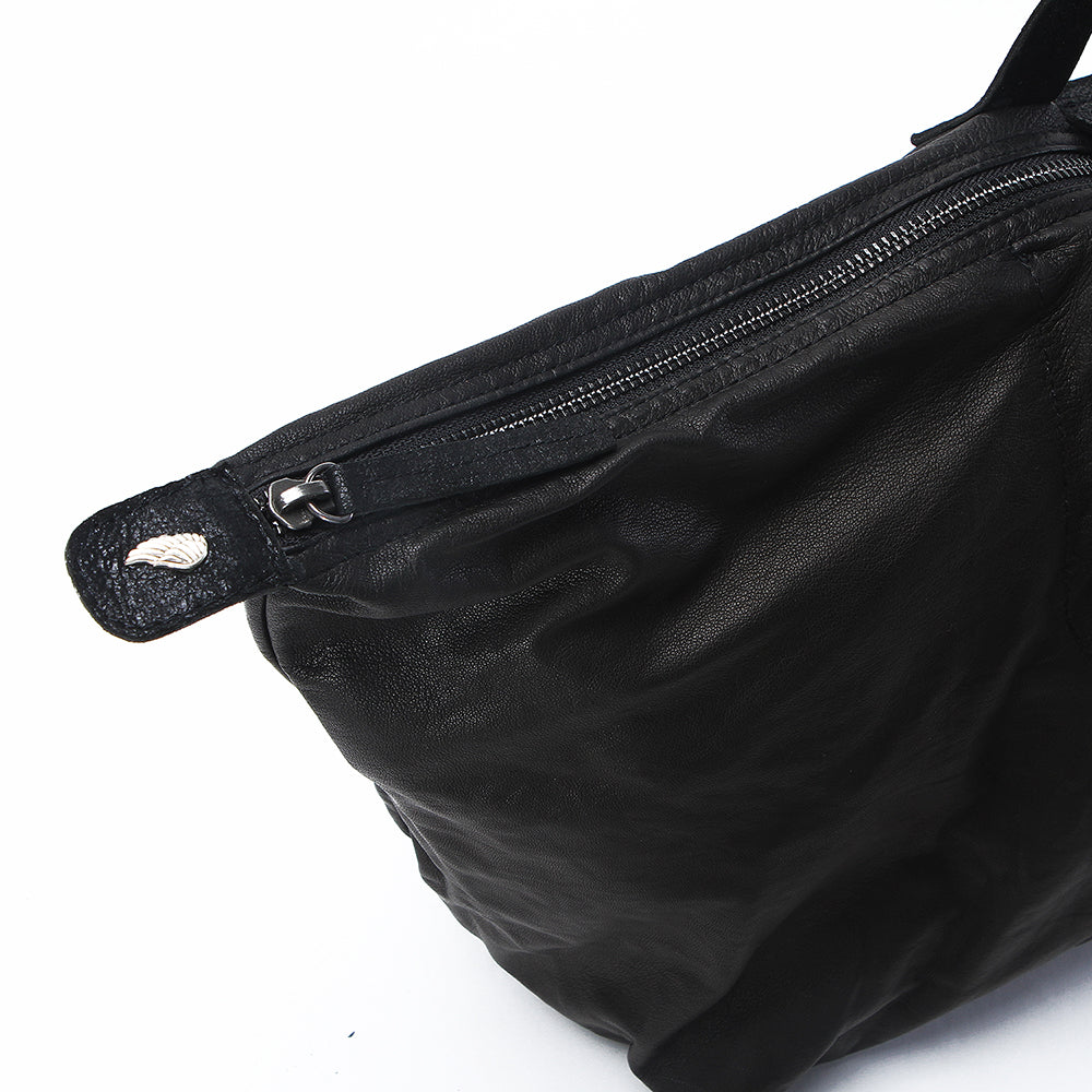 Morrison Soft Leather Foldaway Holdall Black