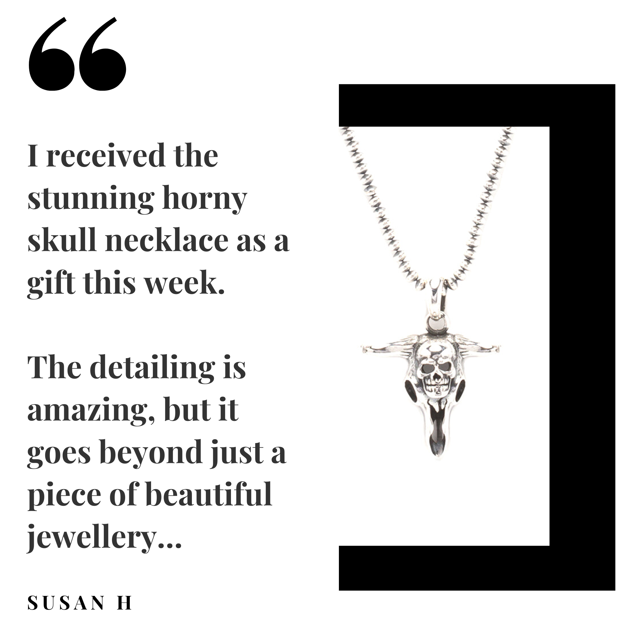 Horny Skull Solid Silver Necklace