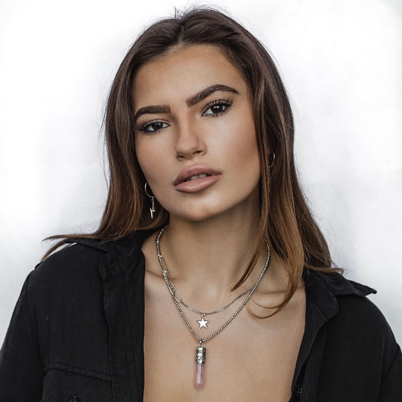 Goddess Necklace - Rose Quartz