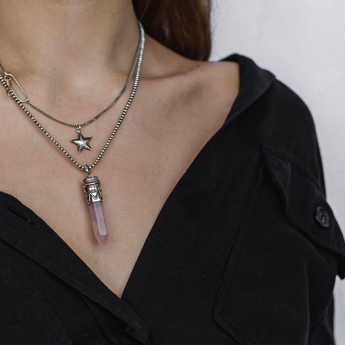 Goddess Necklace - Rose Quartz