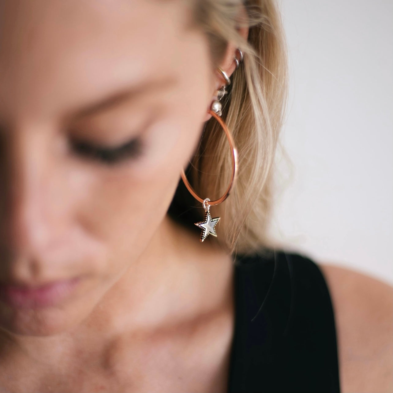 Bowie Hoops Rose Gold - ‘Star Struck’