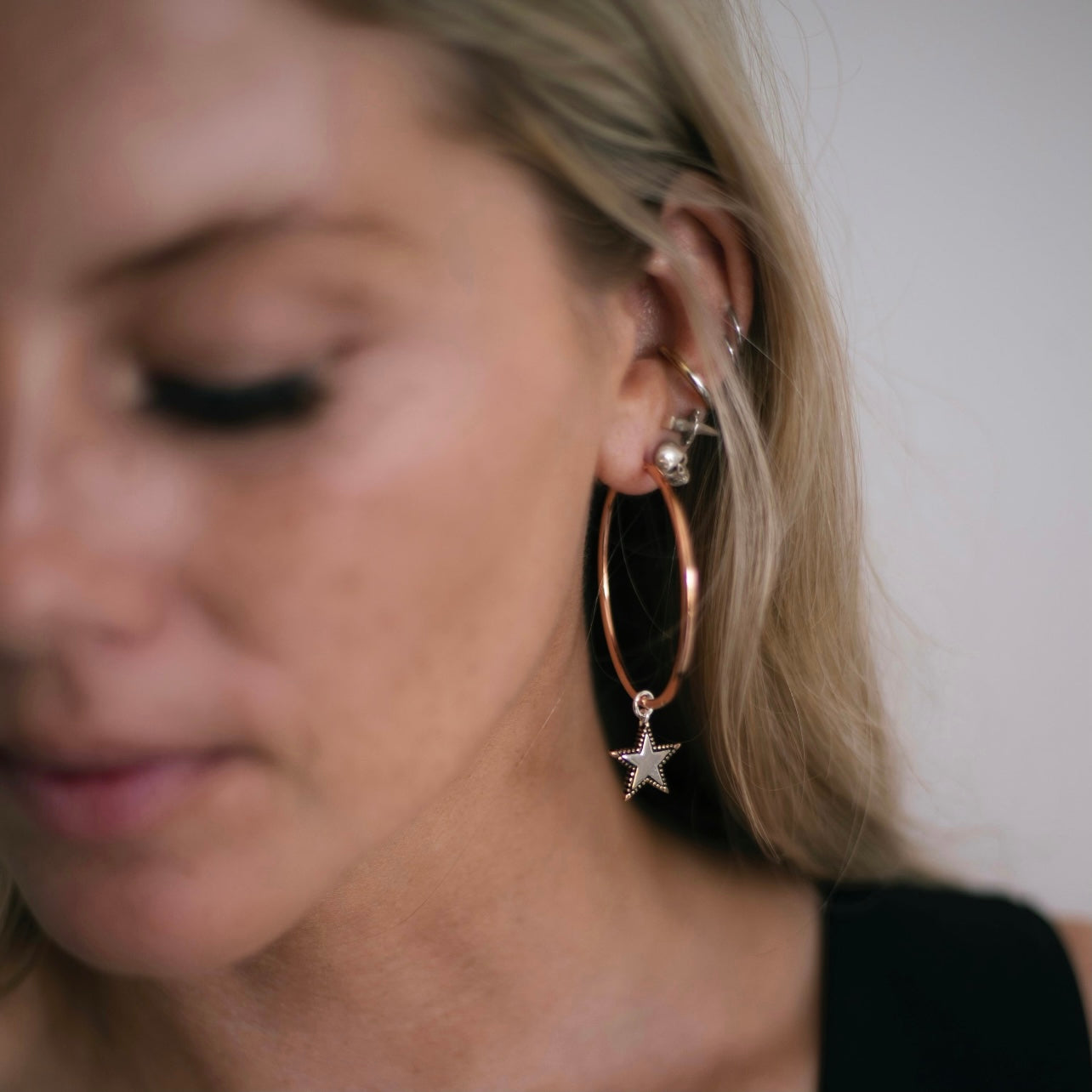 Bowie Hoops Rose Gold - ‘Star Struck’