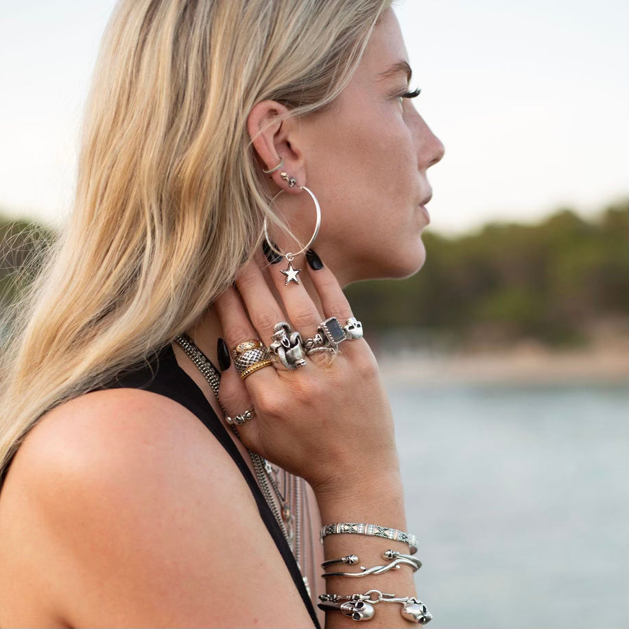Bowie Hoops Silver - ‘Star Struck’