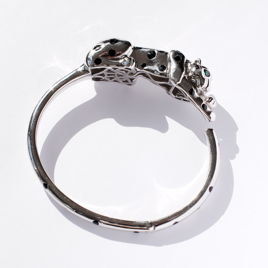 Leopard Love silver bangle