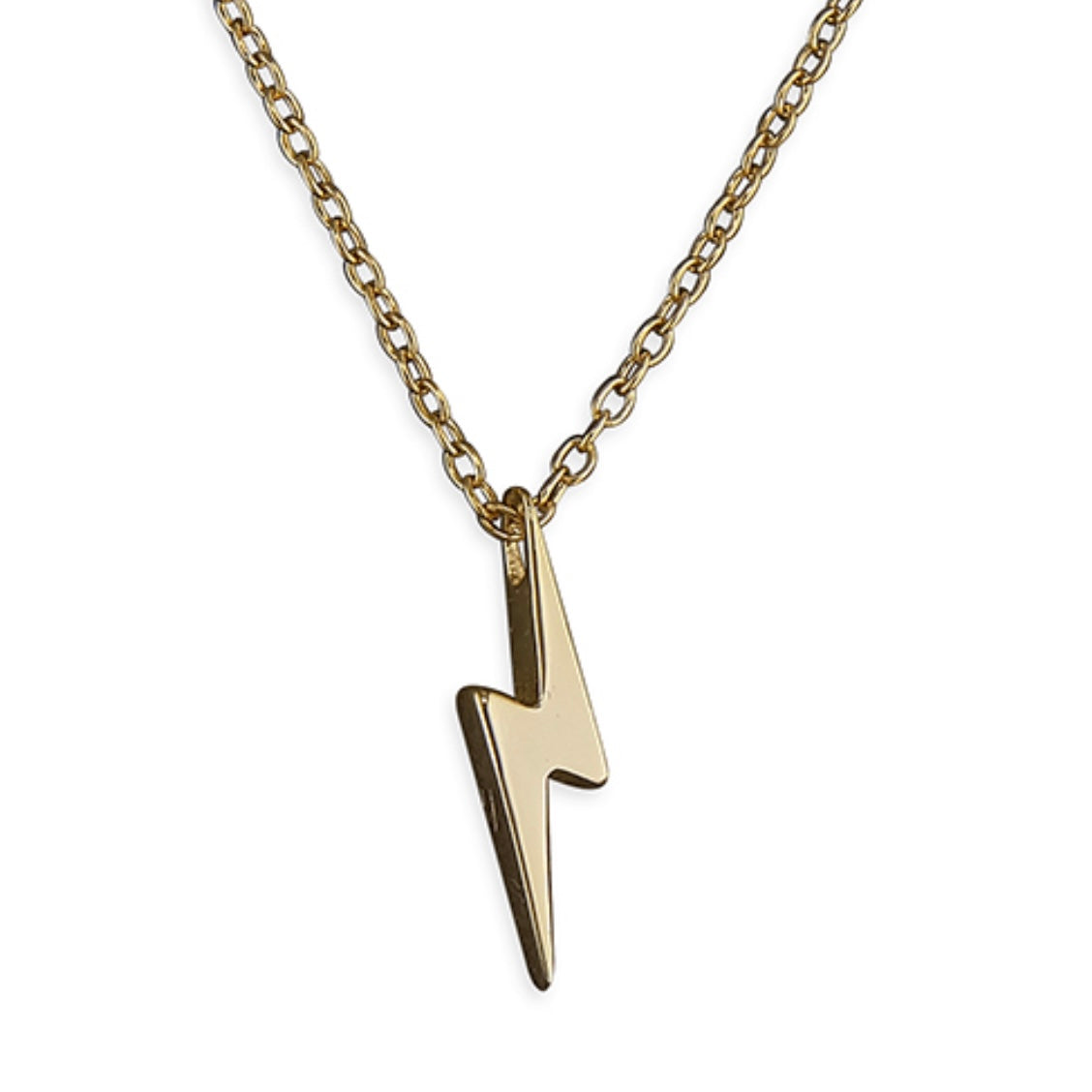 Tiny Gold Lightening Bolt necklace