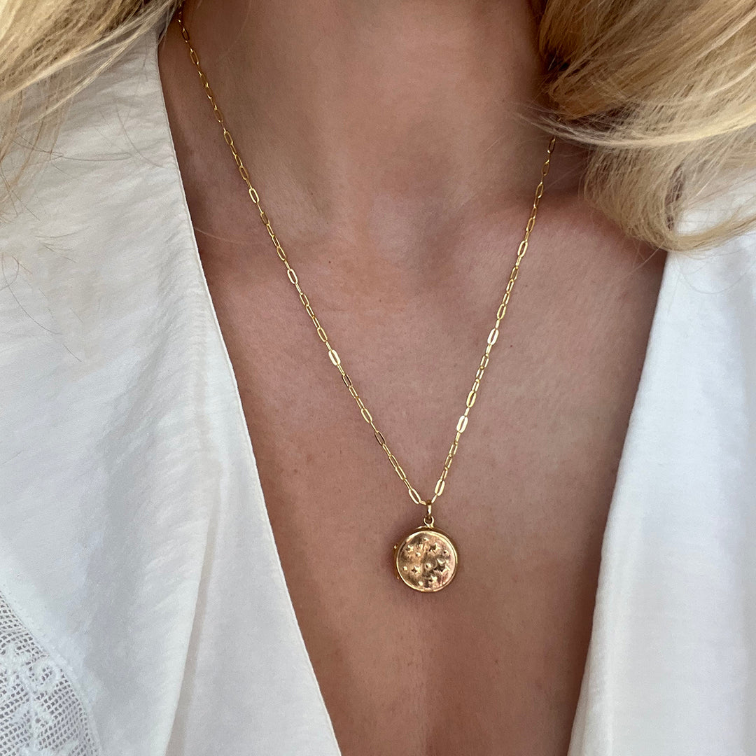 Starburst Locket necklace gold