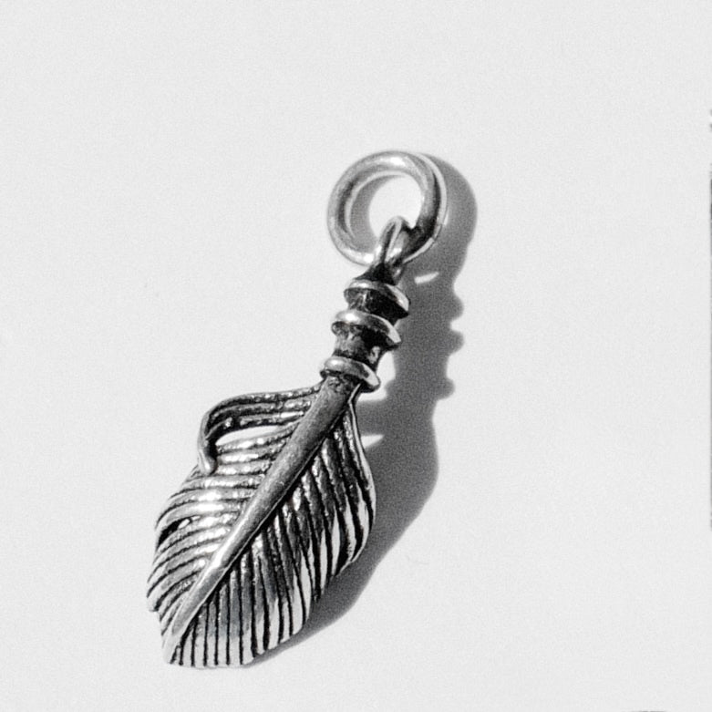Small Hoop Charm - Feather
