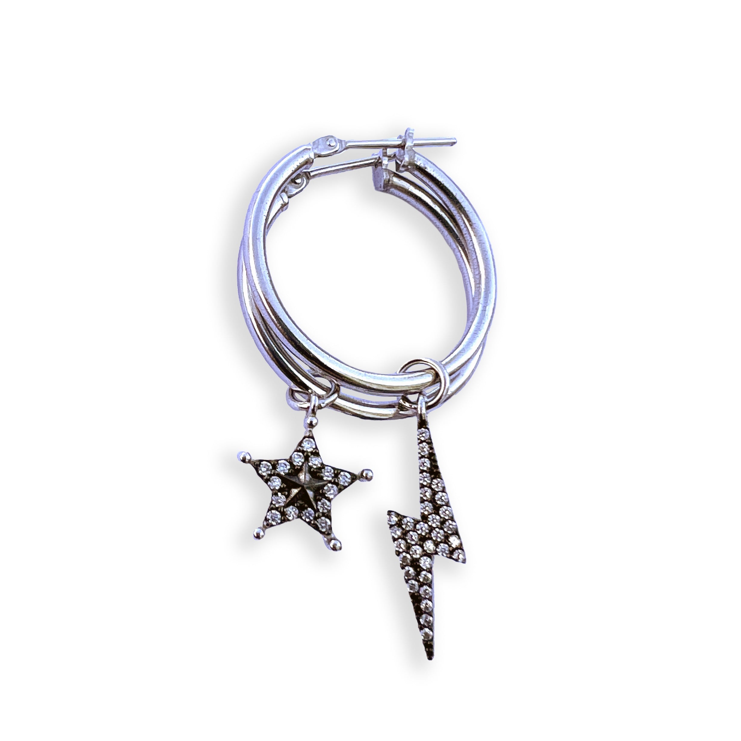 Small Hoops Silver - Starburst diamanté