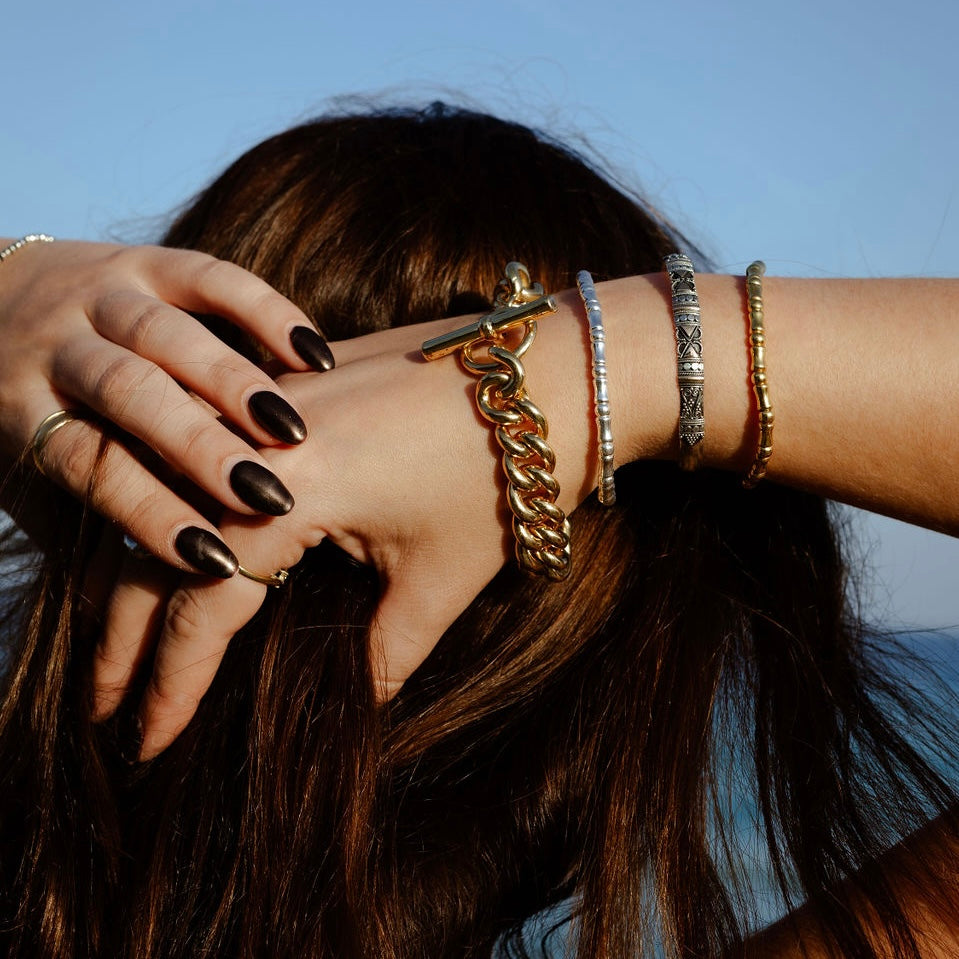 Little Bones Gold Stretch Bracelet