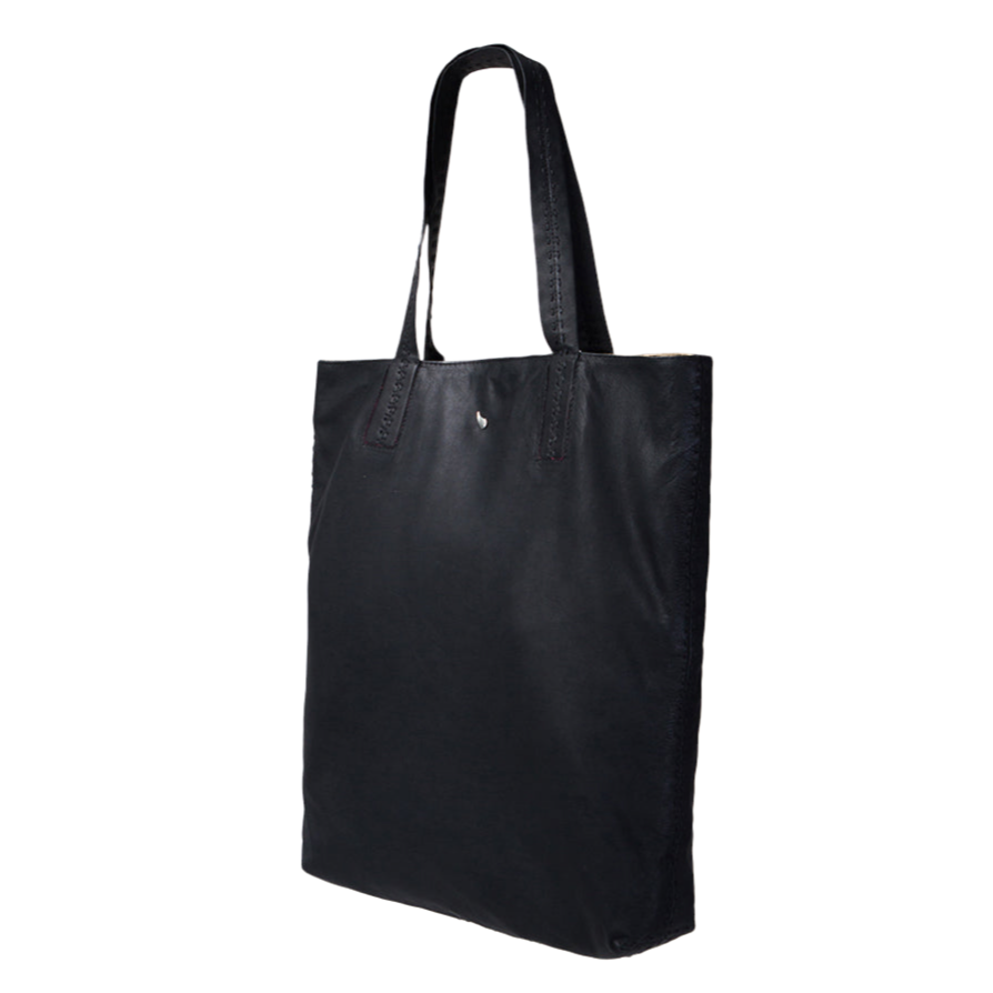 Lennon Large Leather Shopper Black