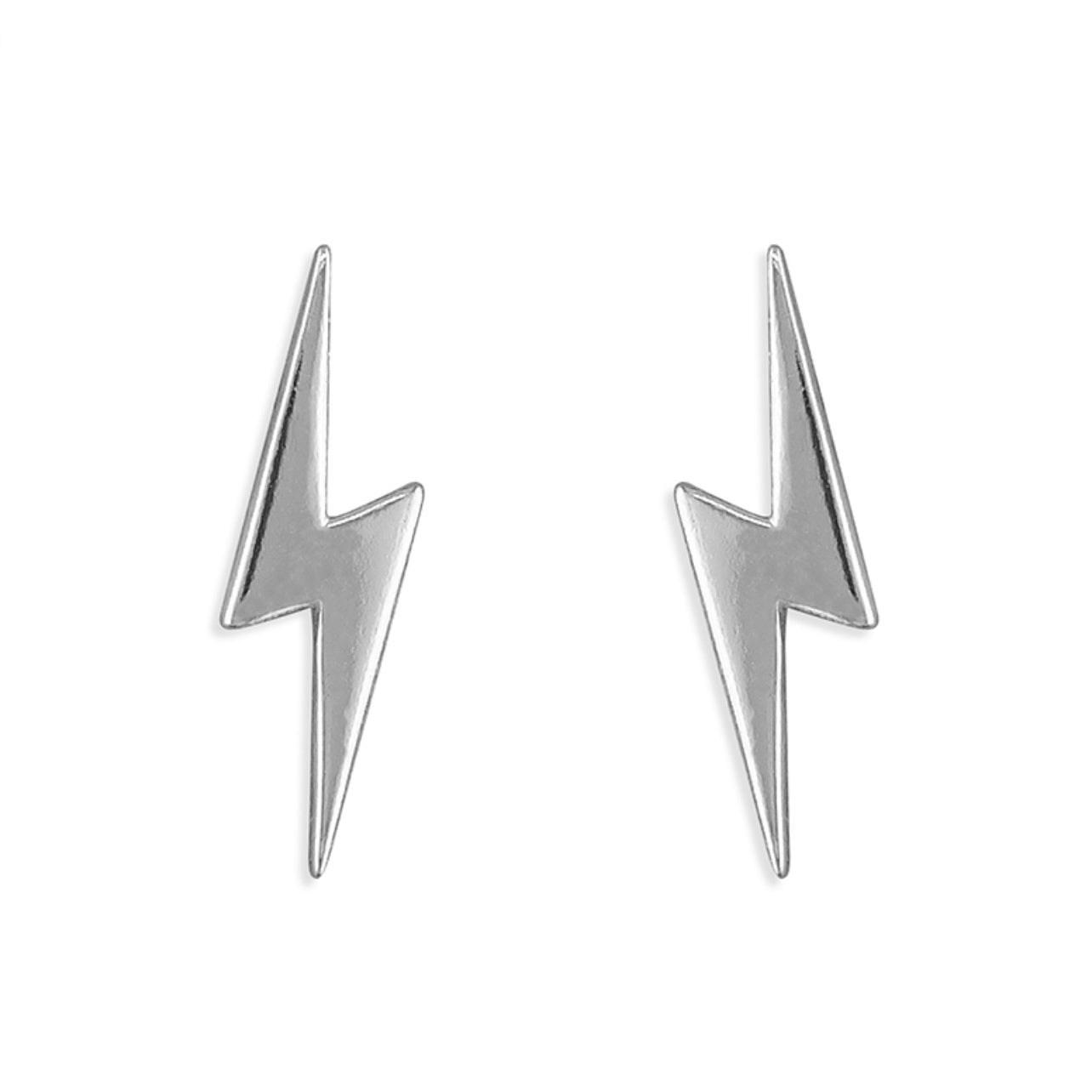 Tiny Silver Lightening Bolt studs