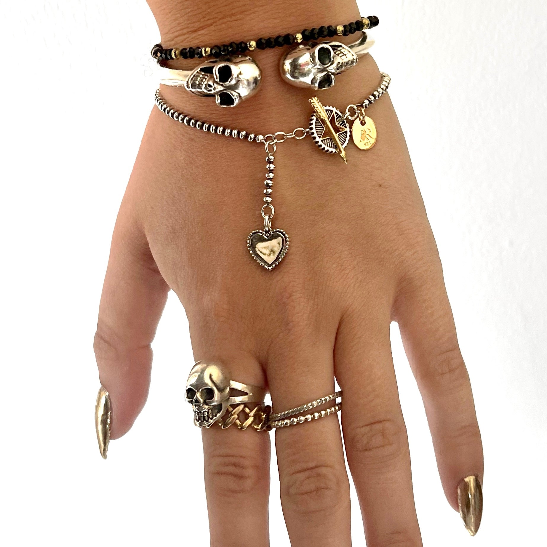 Midnight Stretch Bracelet - Black & Gold