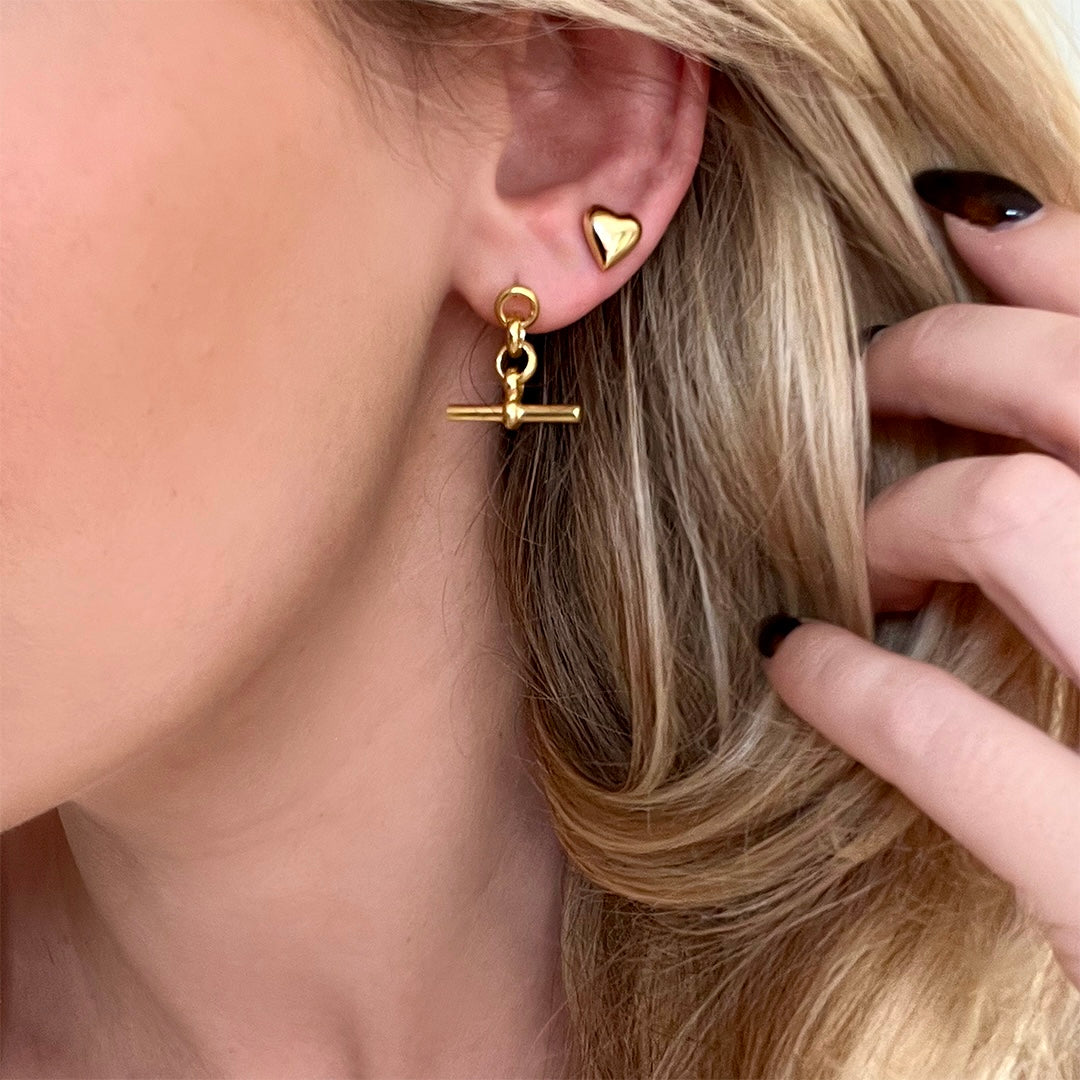 Gold T-Bar earrings