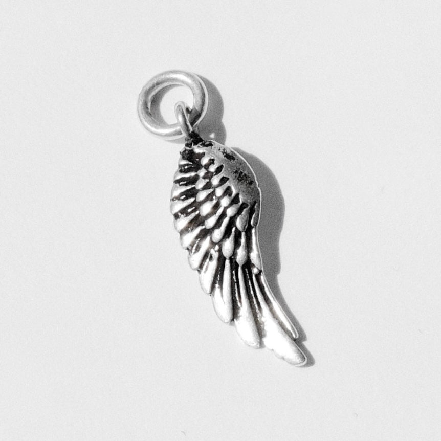 Small Hoop Charm - Angel Wing