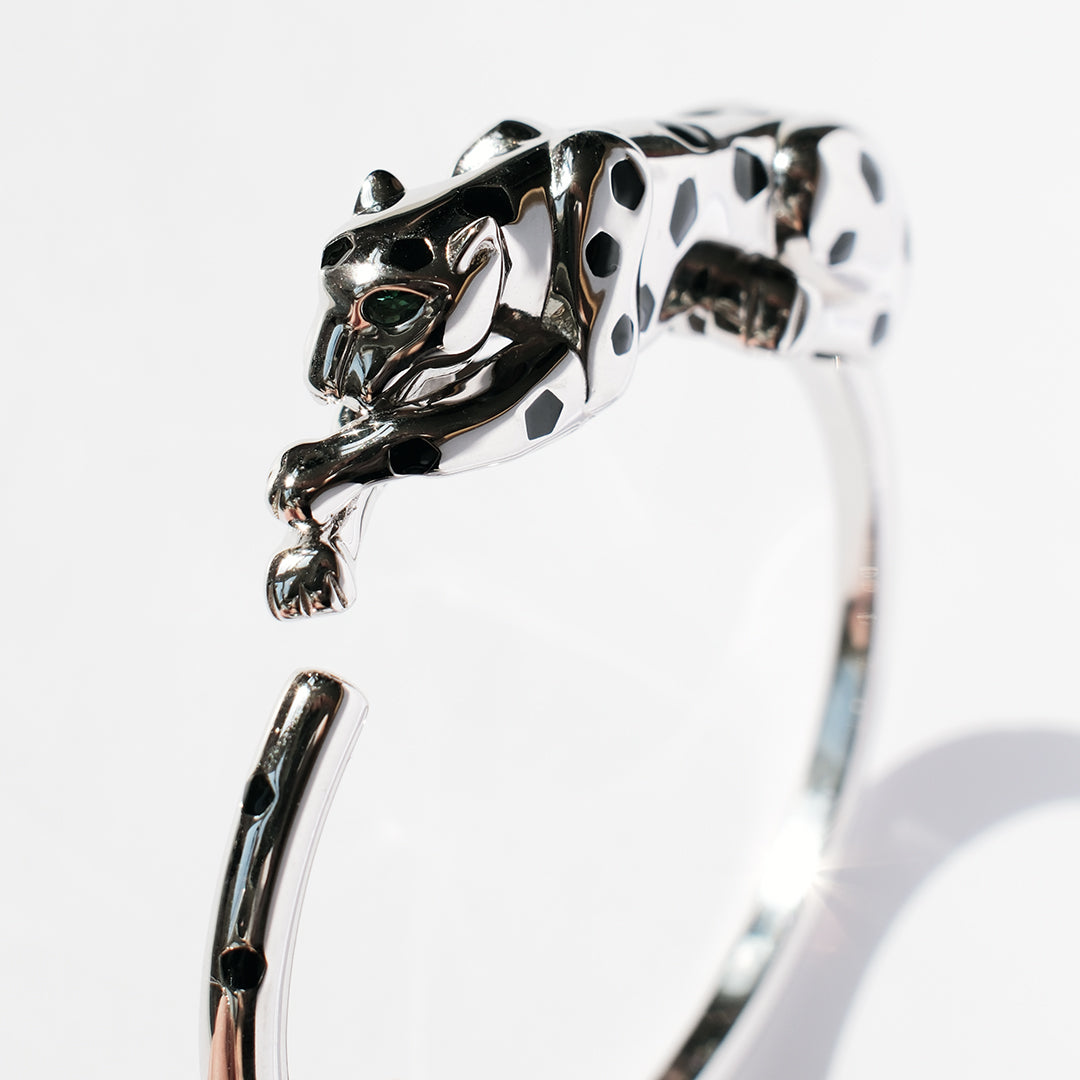 Leopard Love silver bangle