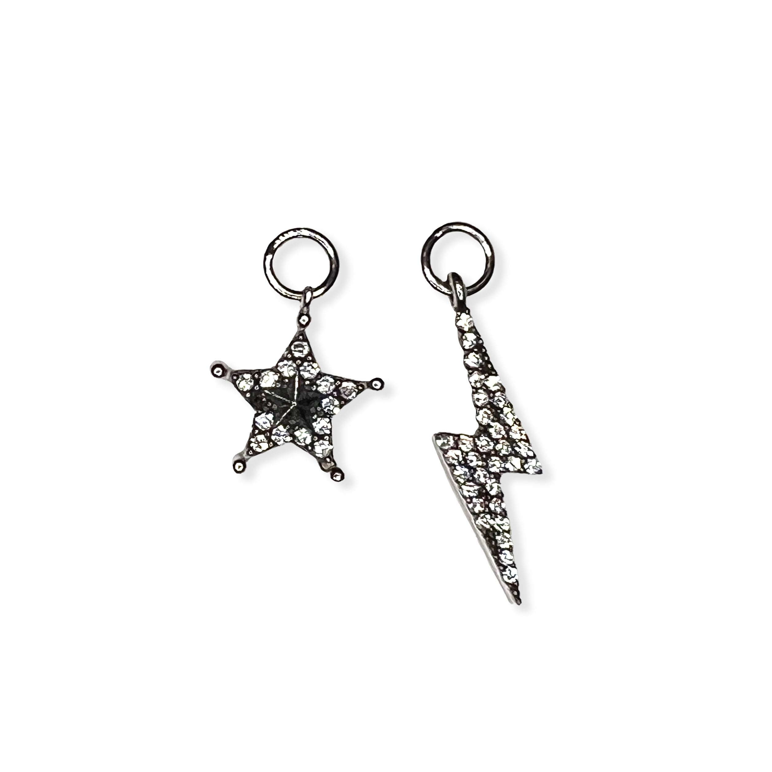 Small Hoop Charms - Starburst diamanté