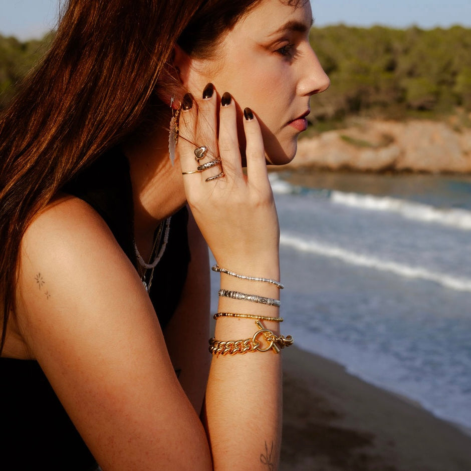 Little Bones Silver Stretch Bracelet