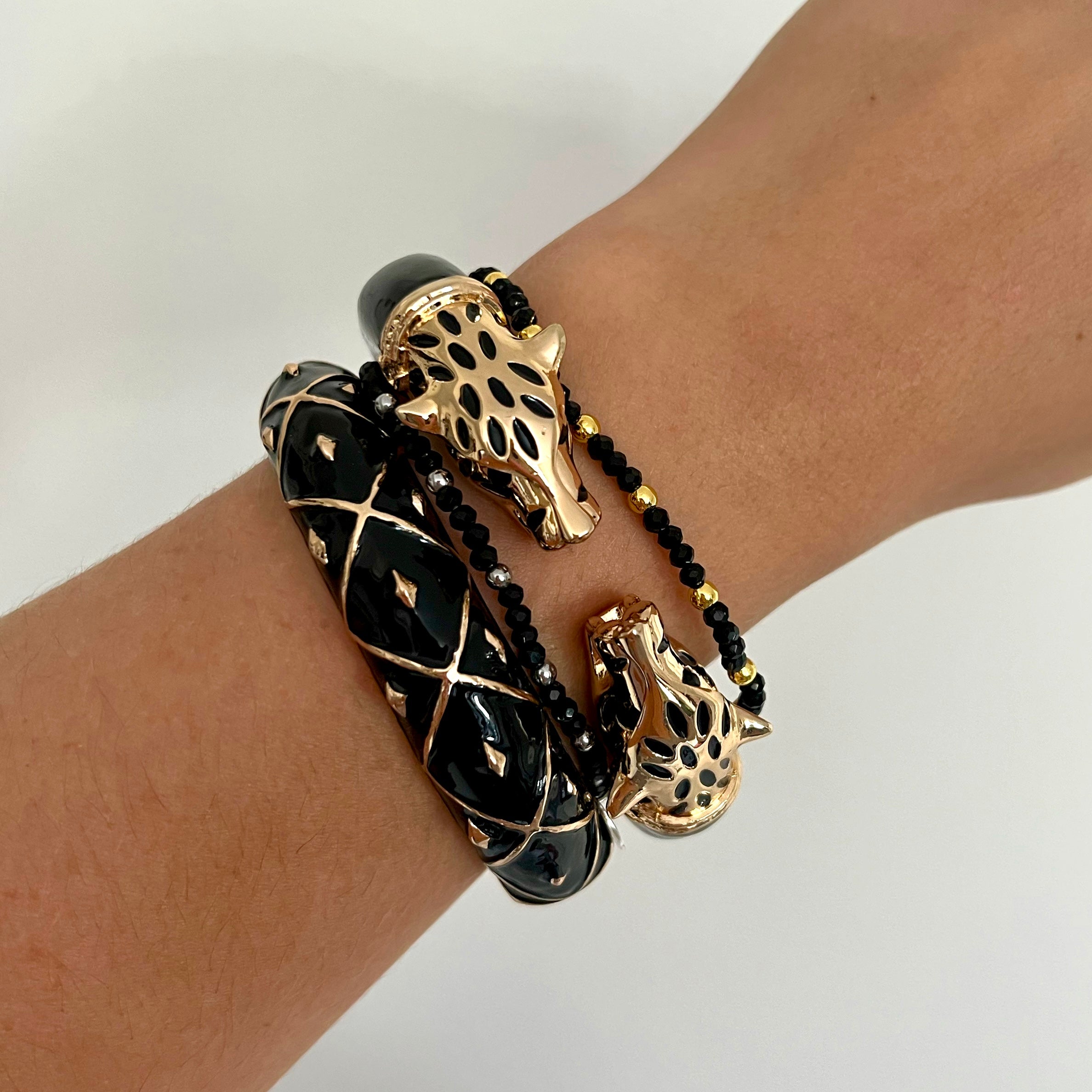 Leopards in Love enamel bangle