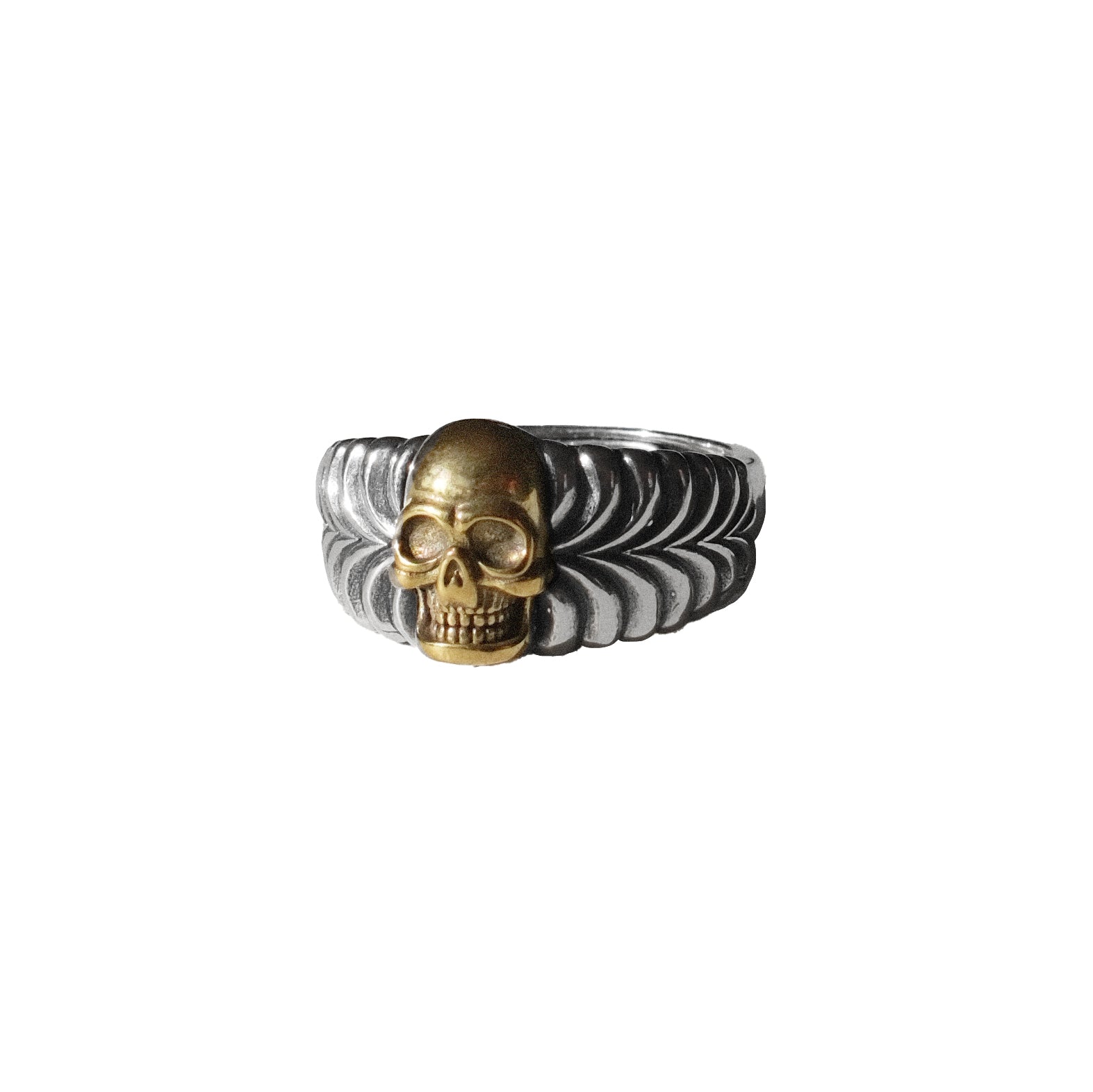 Gold skull ring
