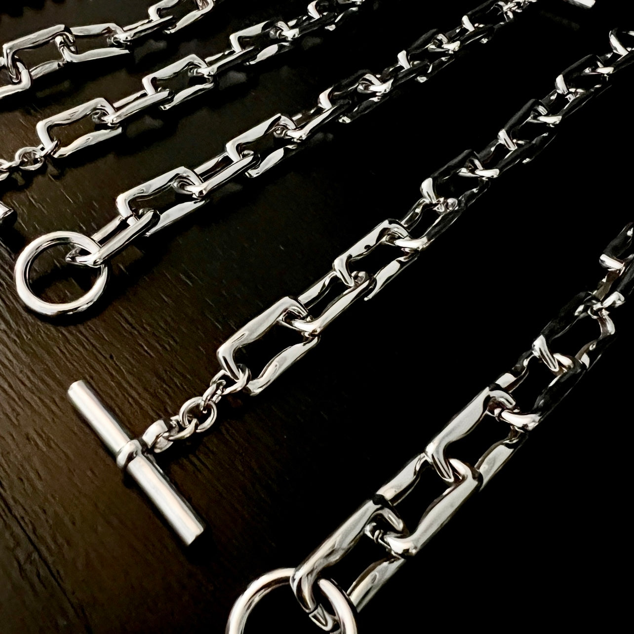 Gothic Chain Link Necklace Silver