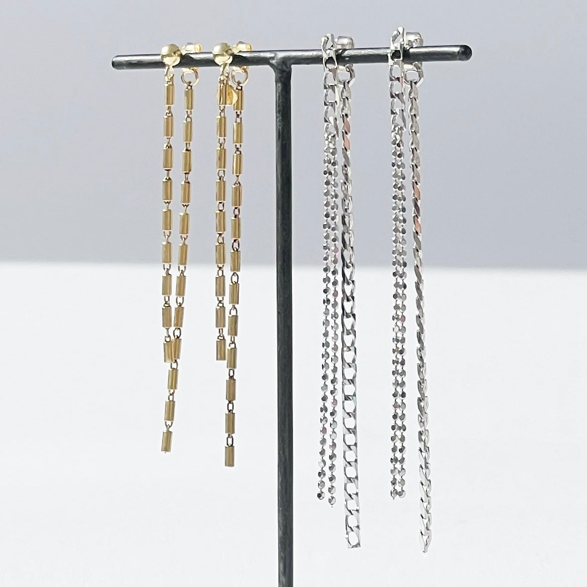 Gold Ball and Chain earrings