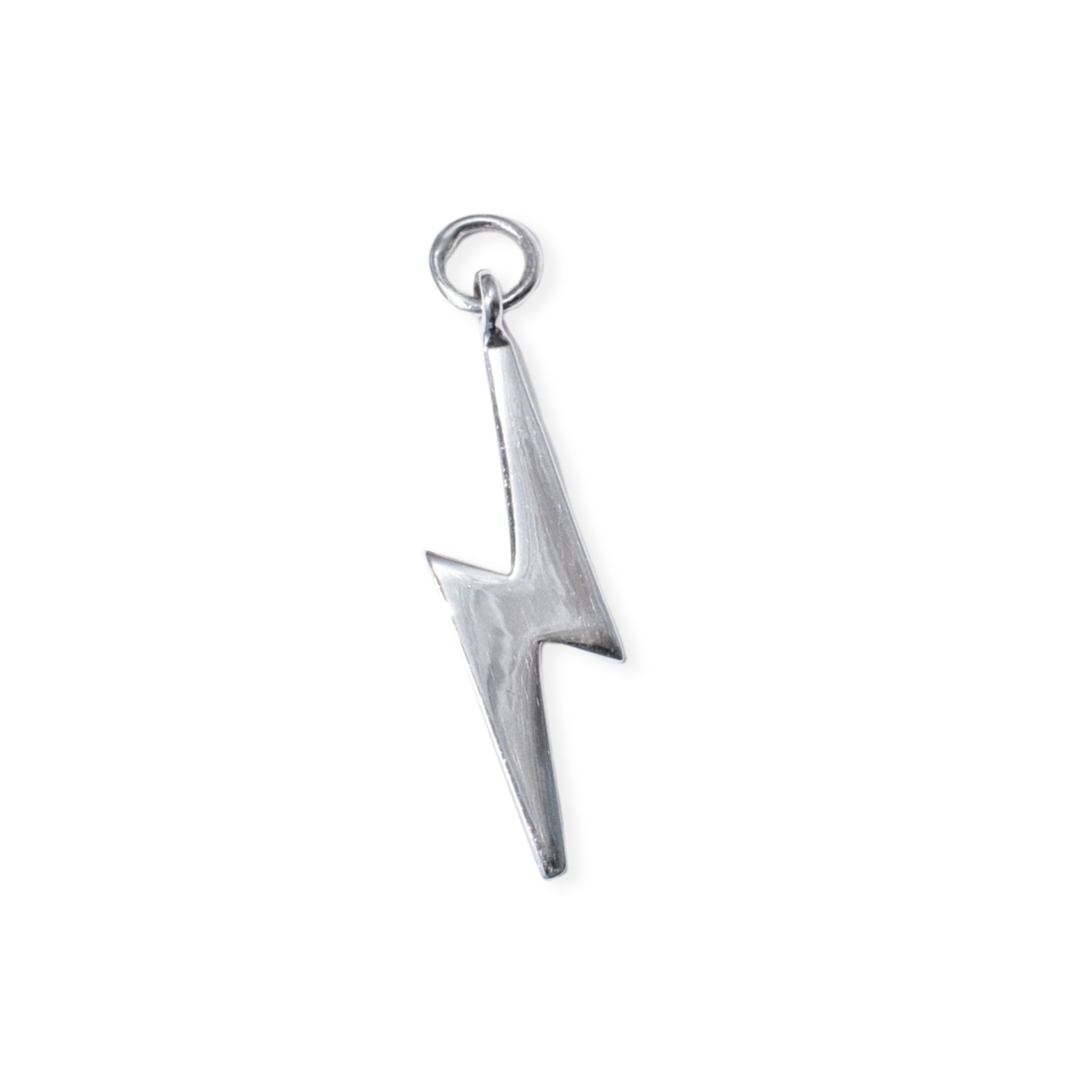 Large Hoop Charm - Lightening Bolt silver